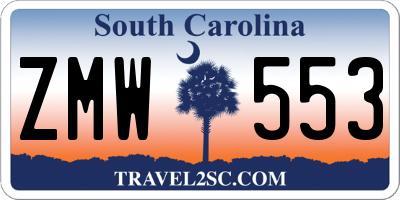 SC license plate ZMW553