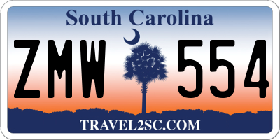 SC license plate ZMW554