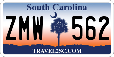 SC license plate ZMW562