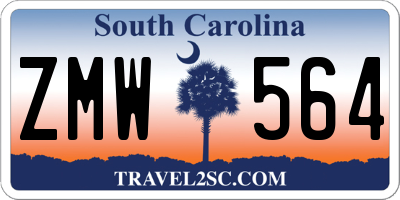 SC license plate ZMW564