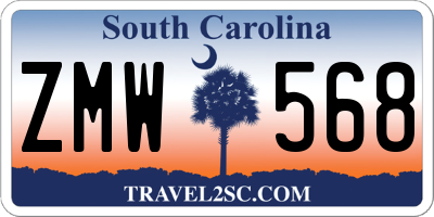 SC license plate ZMW568