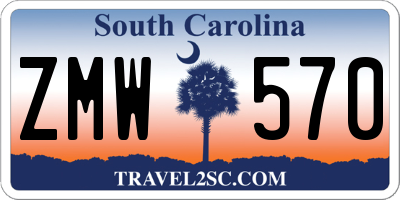 SC license plate ZMW570