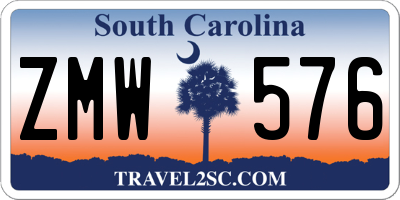 SC license plate ZMW576