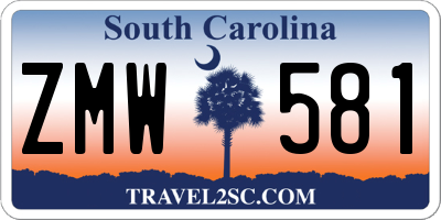 SC license plate ZMW581