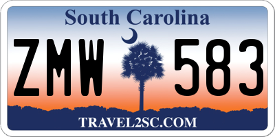 SC license plate ZMW583