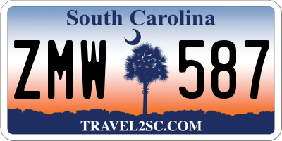 SC license plate ZMW587