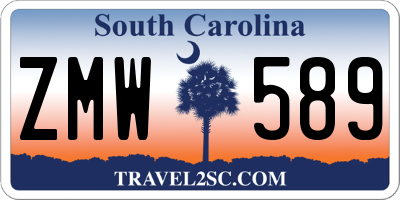 SC license plate ZMW589