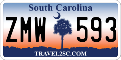 SC license plate ZMW593