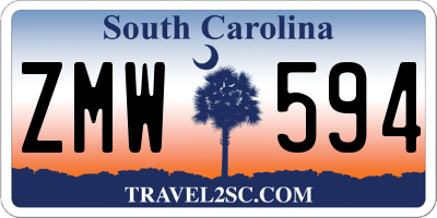 SC license plate ZMW594