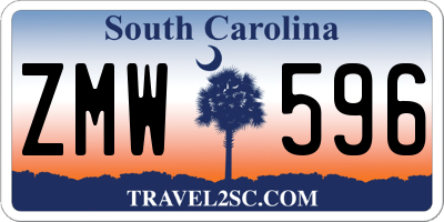 SC license plate ZMW596