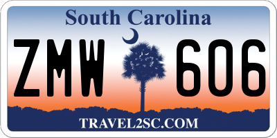 SC license plate ZMW606