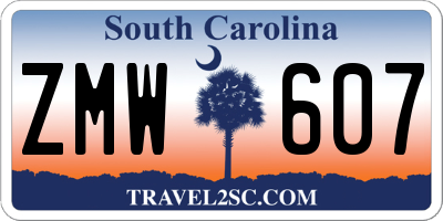 SC license plate ZMW607