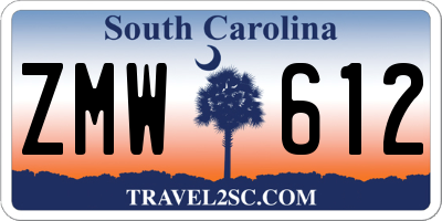 SC license plate ZMW612