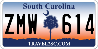 SC license plate ZMW614
