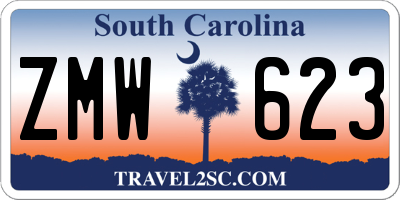 SC license plate ZMW623