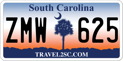 SC license plate ZMW625