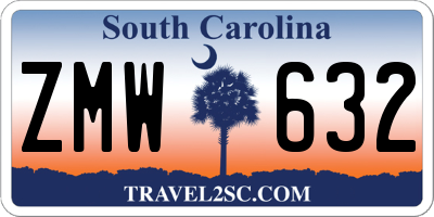 SC license plate ZMW632