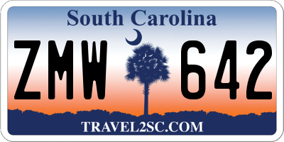 SC license plate ZMW642