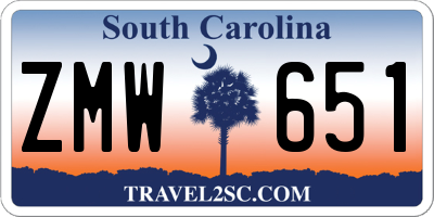 SC license plate ZMW651