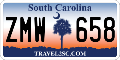 SC license plate ZMW658