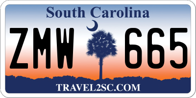 SC license plate ZMW665