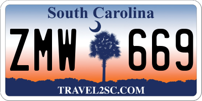 SC license plate ZMW669