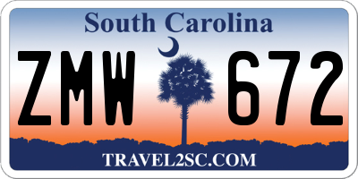 SC license plate ZMW672
