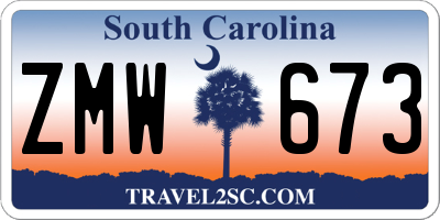SC license plate ZMW673