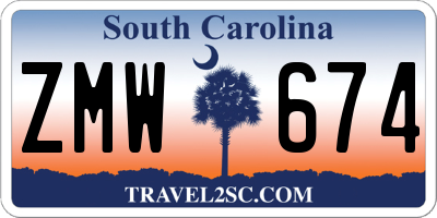 SC license plate ZMW674