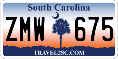 SC license plate ZMW675