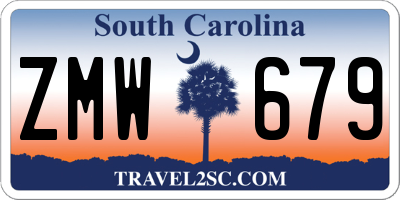 SC license plate ZMW679