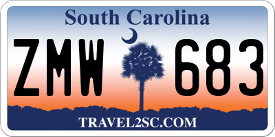 SC license plate ZMW683