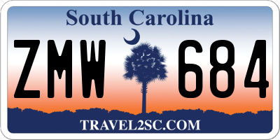 SC license plate ZMW684