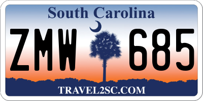SC license plate ZMW685