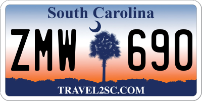 SC license plate ZMW690