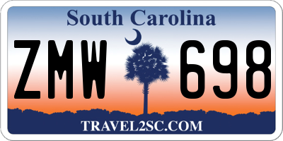 SC license plate ZMW698