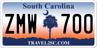 SC license plate ZMW700