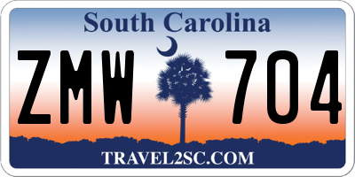 SC license plate ZMW704