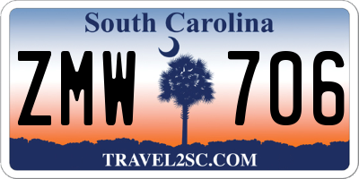 SC license plate ZMW706