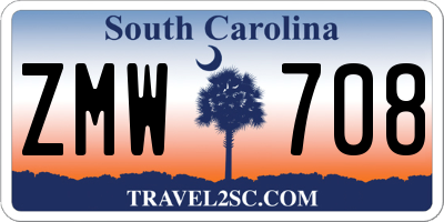 SC license plate ZMW708