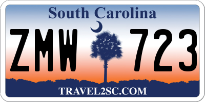 SC license plate ZMW723