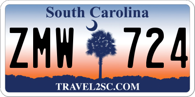 SC license plate ZMW724