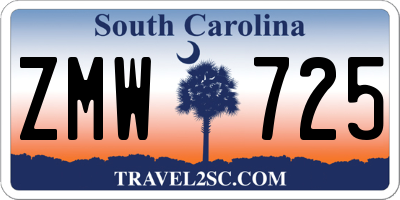 SC license plate ZMW725