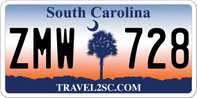 SC license plate ZMW728
