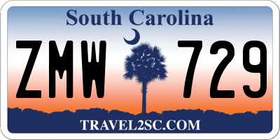 SC license plate ZMW729