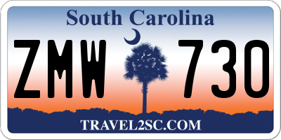 SC license plate ZMW730