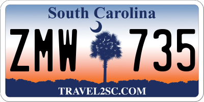 SC license plate ZMW735
