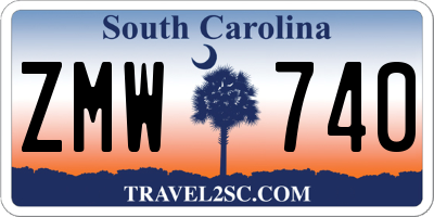 SC license plate ZMW740