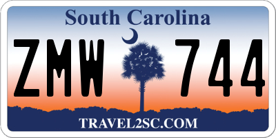 SC license plate ZMW744