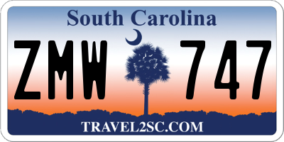 SC license plate ZMW747